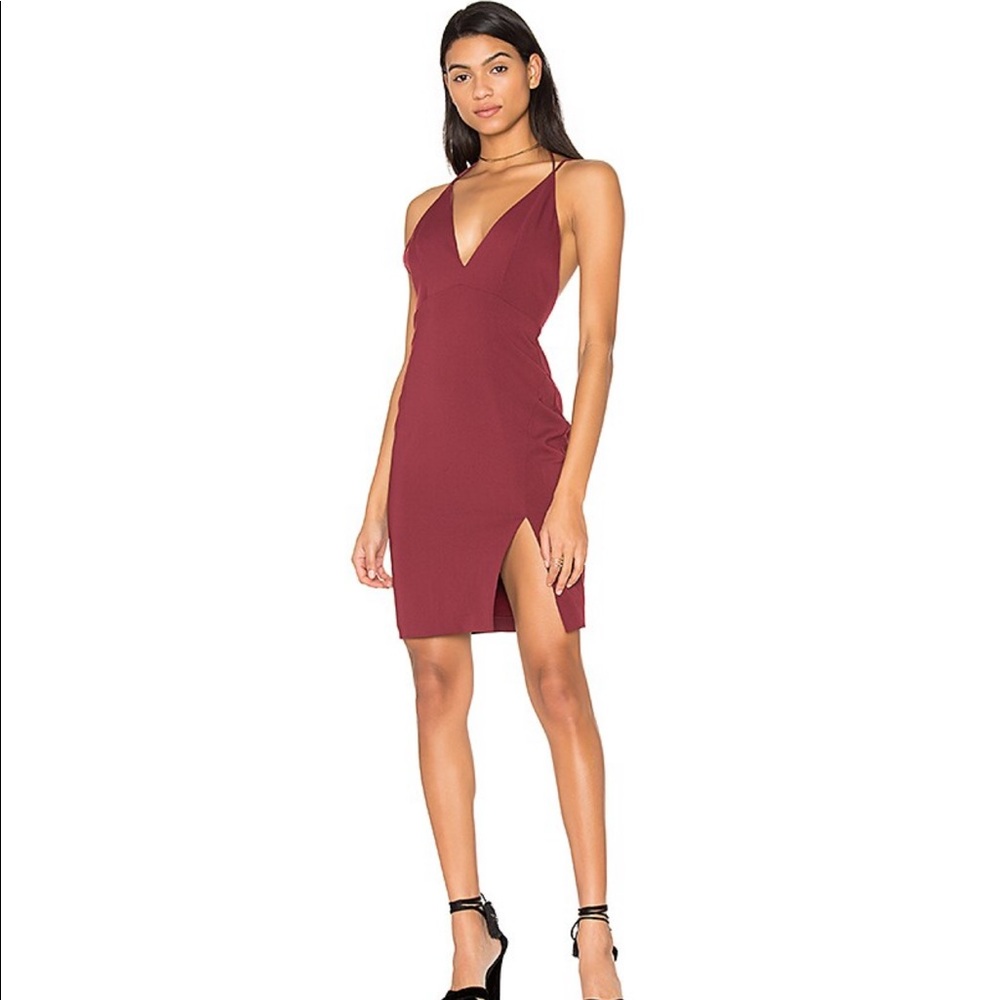 Maroon Cute Date Night Dress XS from Revolve